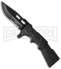 Boker Plus AK-15 Black G-10 Folding Knife - Black Serr