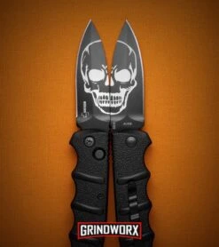 Boker Kalashnikov Skull Black Automatic Knife - Dagger Black Plain -OTF Knives Shop boker kalashnikov skull dagger blk BHQ 48870 dl large