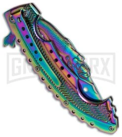 Boker Magnum Rainbow Mermaid Folding Knife - Spectrum Plain -OTF Knives Shop boker magnum 01lg318 cm side large