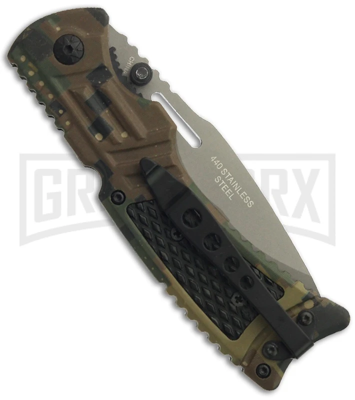 Boker Magnum Marksman Folding Knife - Olive Serr 2 Boker Magnum Marksman Folding Knife - Olive Serr - Image 2