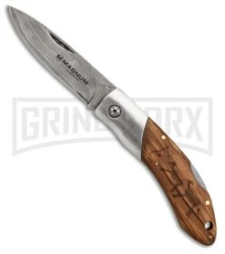 Boker Magnum Caveman Folding Knife - Damascus Plain