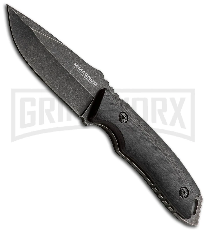 Boker Magnum 02YA105 ADC Fixed Blade Knife - Black Plain 1 Boker Magnum 02YA105 ADC Fixed Blade Knife - Black Plain