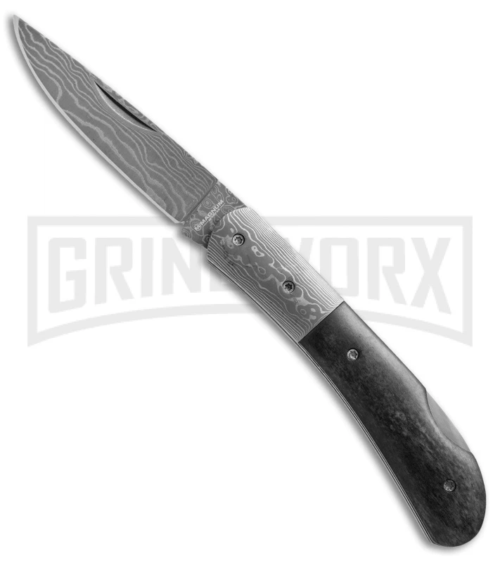 Boker Magnum Black Bone Folding Knife - Damascus Plain 1 Boker Magnum Black Bone Folding Knife - Damascus Plain
