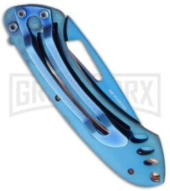 Boker Magnum Deep Blue Folding Knife - Blue Plain -OTF Knives Shop boker magnum blue 01sc156 side large