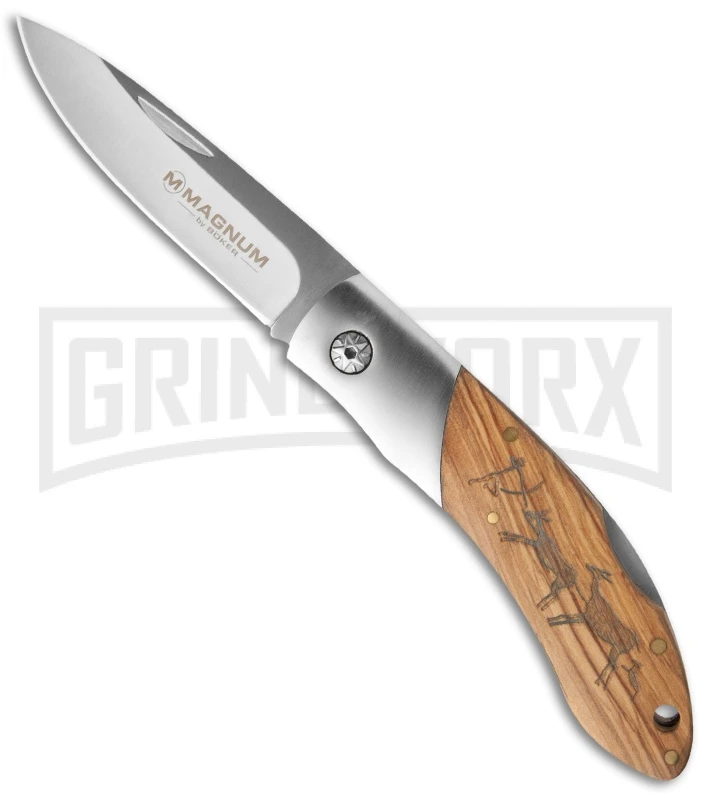 Boker Magnum Caveman Folding Knife - Satin Plain 1 Boker Magnum Caveman Folding Knife - Satin Plain