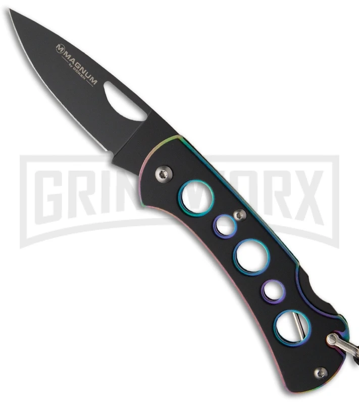 Boker Magnum Dark Rainbow Folding Knife - Black Plain 1 Boker Magnum Dark Rainbow Folding Knife - Black Plain