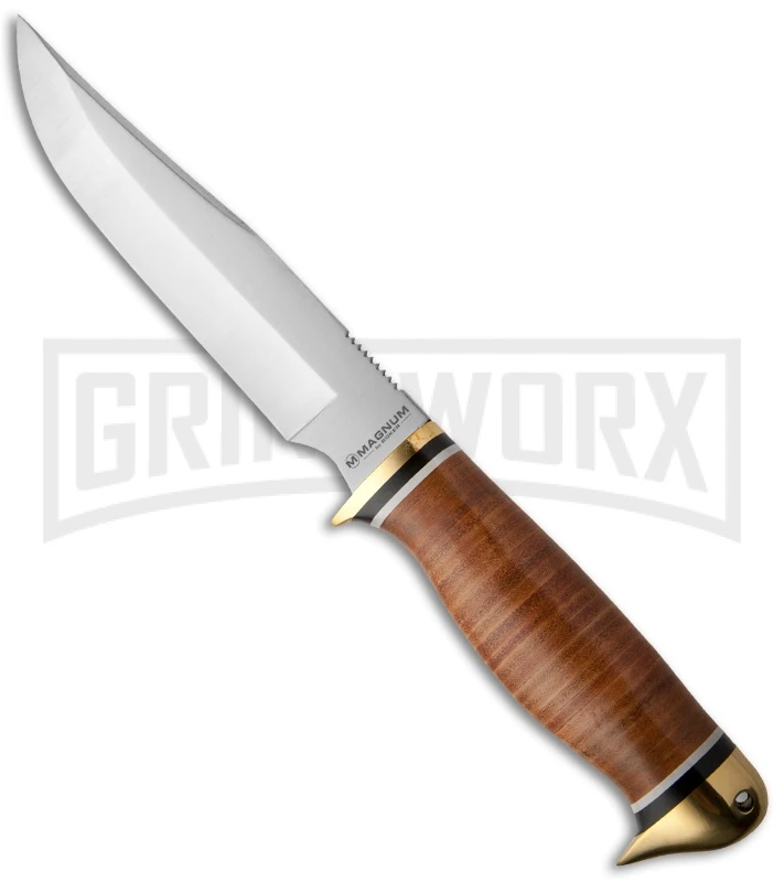 Boker Magnum Duck Head Bowie Fixed Blade Knife - Satin Plain 1 Boker Magnum Duck Head Bowie Fixed Blade Knife - Satin Plain