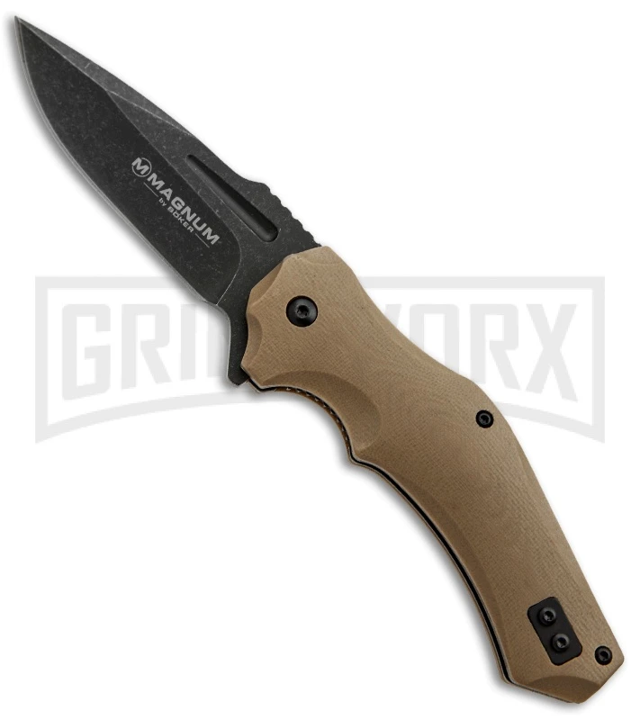 Boker Magnum Fast Forward Tan G10 Folding Knife - Black Plain 1 Boker Magnum Fast Forward Tan G10 Folding Knife - Black Plain