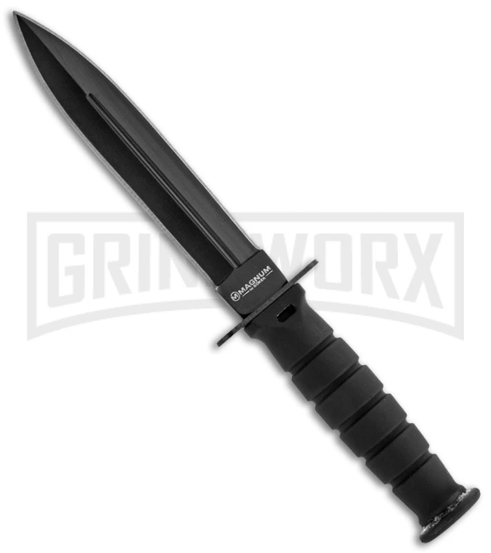Boker Magnum Mini Dagger Fixed Blade Knife - Black Plain 1 Boker Magnum Mini Dagger Fixed Blade Knife - Black Plain