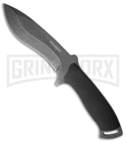 Boker Magnum Khucom Fixed Blade Knife - Black Plain
