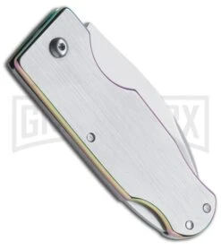 Boker Magnum Slim Rainbow Folding Knife - Satin Plain -OTF Knives Shop boker magnum slim rainbow back large