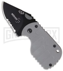 Boker Plus Subcom F Compact Gray Folding Knife - Black Serr