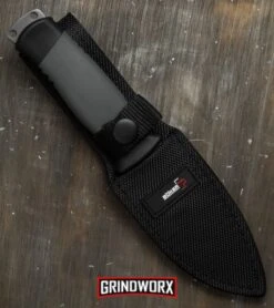 Boker Plus 02BO004 Outdoorsman Fixed Blade Knife - Gray Plain 6 Boker Plus 02BO004 Outdoorsman Fixed Blade Knife - Gray Plain -OTF Knives Shop boker plus 02bo004 cm sheath front large