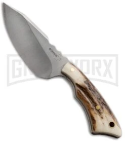 Boker Plus Rambler Stag Fixed Blade Knife - Satin Plain