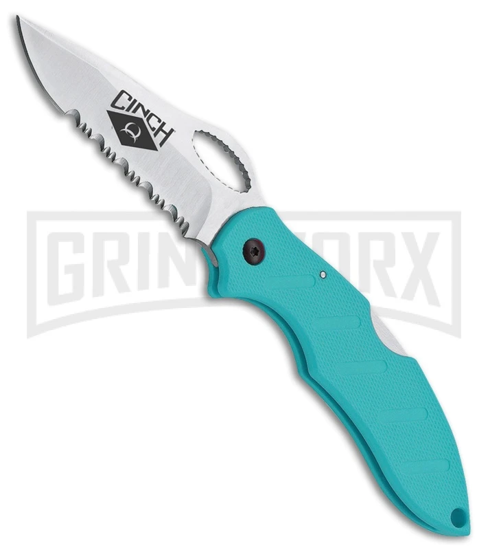 Boker Plus Cinch Girls Action R Teal Nylon Folding Knife - Satin Serr 1 Boker Plus Cinch Girls Action R Teal Nylon Folding Knife - Satin Serr
