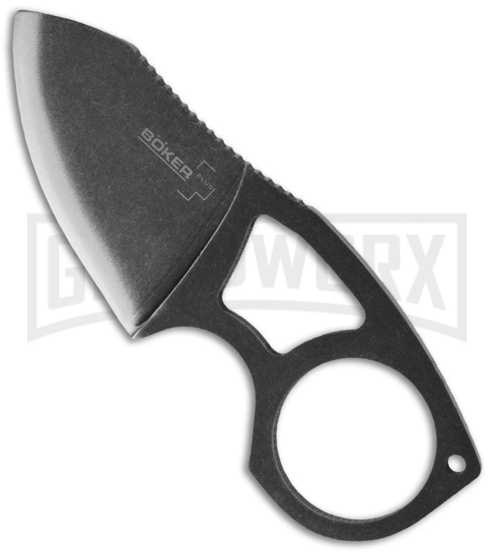 Boker Plus Magyar Fixed Blade Neck Knife - Stonewash Plain 1 Boker Plus Magyar Fixed Blade Neck Knife - Stonewash Plain