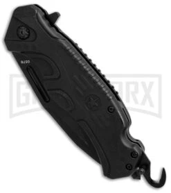 Boker Plus Savior 2 Black Liner Lock Knife - Black Serr -OTF Knives Shop boker plus savior 1 black 01BO321 BHQ 36336 er hook large