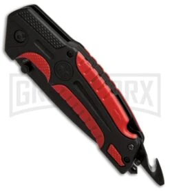 Boker Plus Savior 1 Red Liner Lock Knife - Black Plain 5 Boker Plus Savior 1 Red Liner Lock Knife - Black Plain -OTF Knives Shop boker plus savior 1 black red 01BO320 BHQ 36334 er hook large