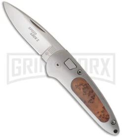Boker Top Lock II Thuya Wood Automatic Knife - Satin Plain