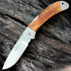 Boker Plus 3000 Lightweight Olive Wood Scales, 3 5/8 In 440C Blade
