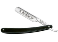 Boker Straight Razor, Stainless Steel Black Handle