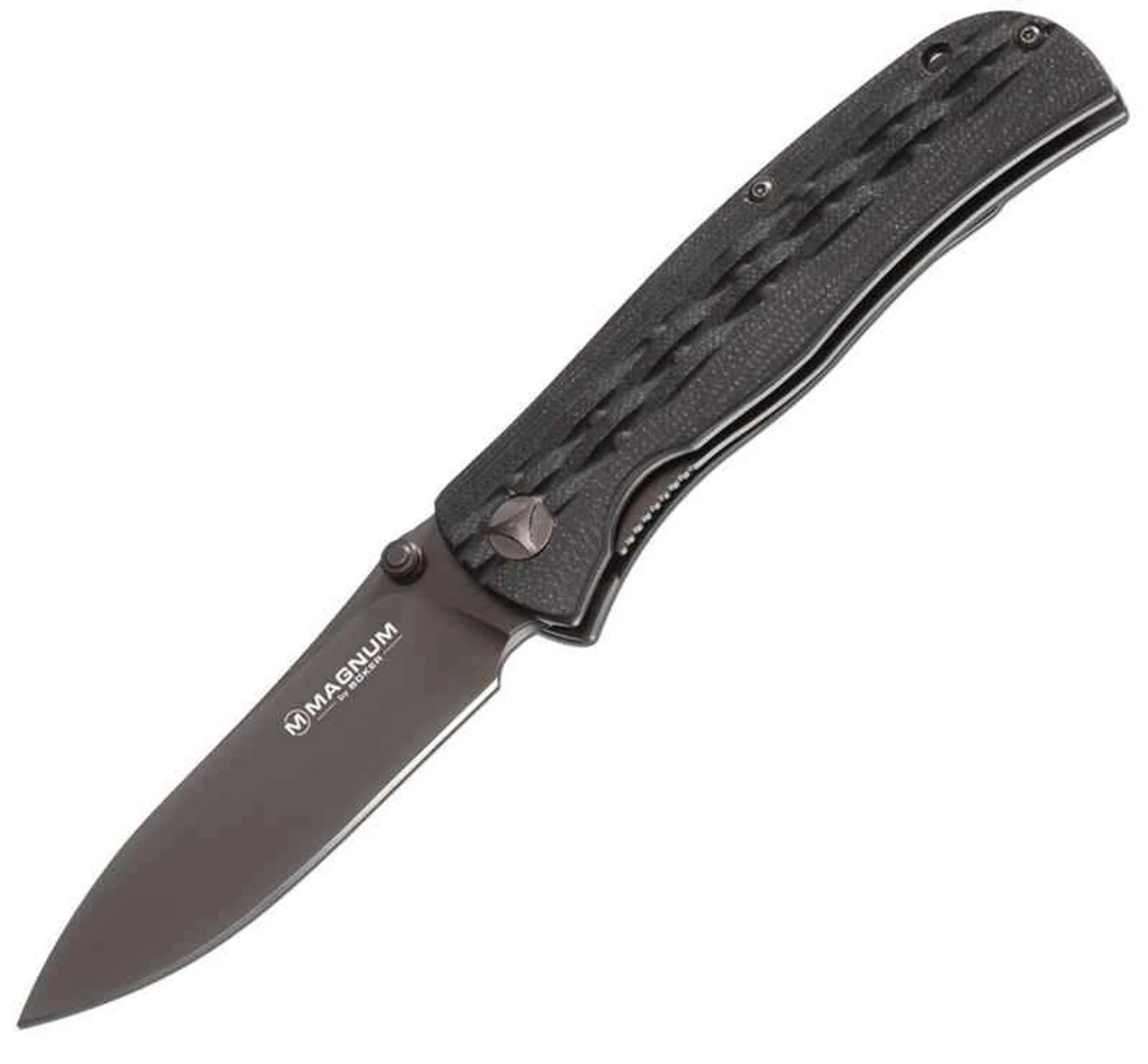 Boker Magnum Weaver Folding Knife, 440, Black G-10 Handle 1 Boker Magnum Weaver Folding Knife, 440, Black G-10 Handle