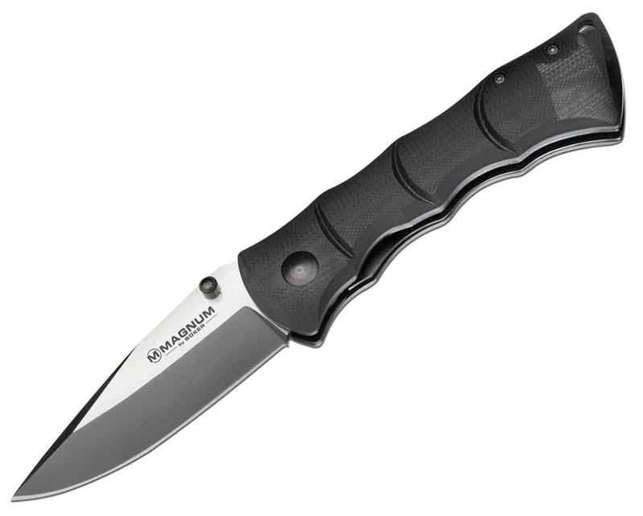 Boker Magnum Black Bamboo Small Folder, 440, Black G-10 Handle 1 Boker Magnum Black Bamboo Small Folder, 440, Black G-10 Handle